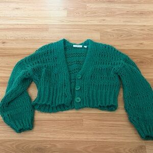 3 for $10 Green cropped knit sweater